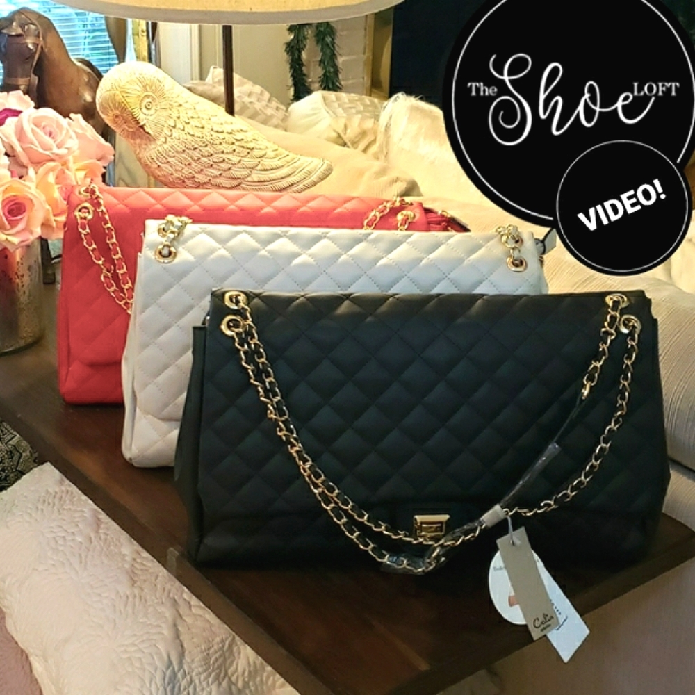 VIDEO Quilted Flap Messenger Bag Wallet Set